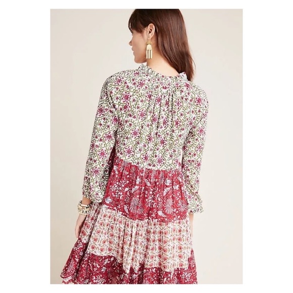 New! ANTHROPOLOGIE Ro’s Garden Tiered Stitched Ruffle Maxi Dress - Picture 4 of 12